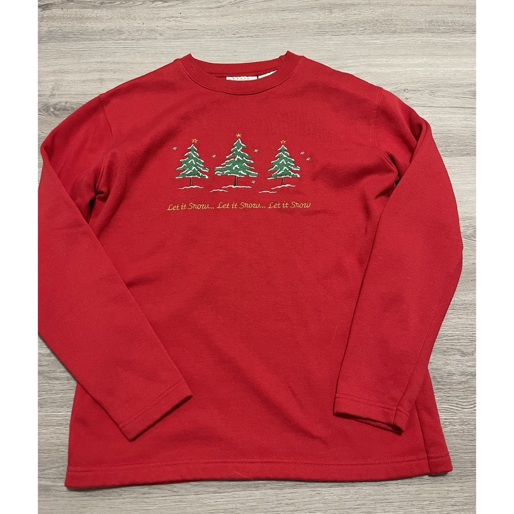 Vintage Christmas Top Womens Small Sweatshirt Basic Addition Holiday 90s